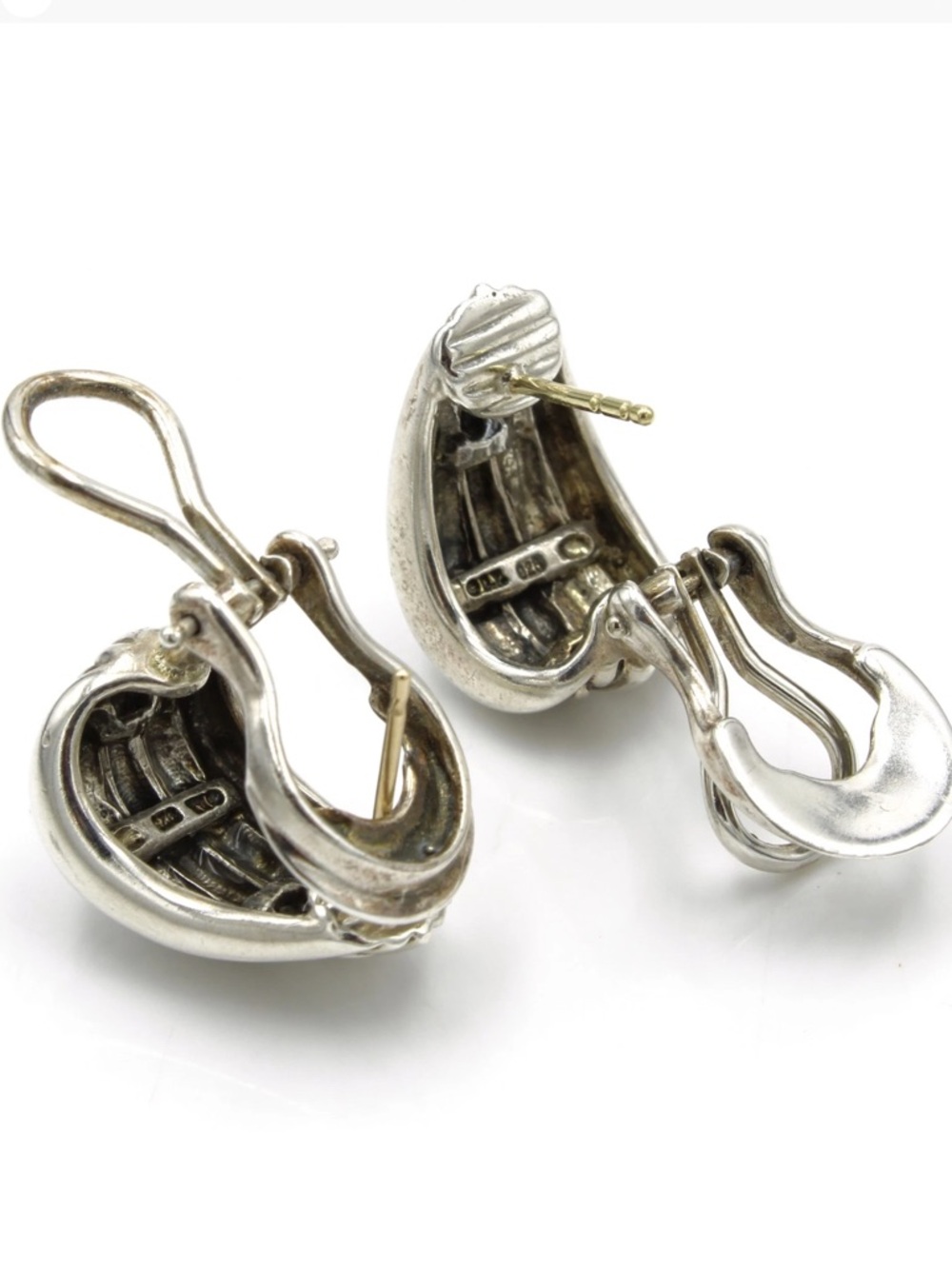 David Yurman sterling silver cable earrings - Picture 3 of 4
